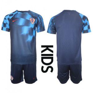 Kroatia Fotballdrakt Barn Bortedrakt VM 2022 Kortermet (+ Korte bukser)
