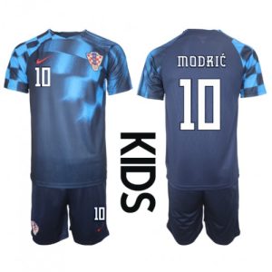 Kroatia Fotballdrakt Barn Luka Modric #10 Bortedrakt VM 2022 Kortermet (+ Korte bukser)