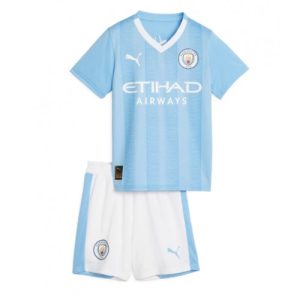 Manchester City Fotballdrakt Barn Hjemmedrakt 2023-24 Kortermet (+ Korte bukser)