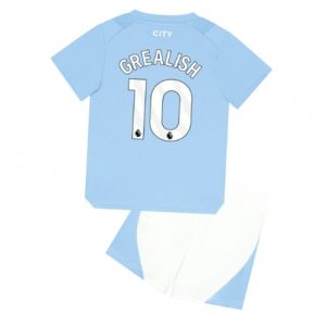 Manchester City Fotballdrakt Barn Jack Grealish #10 Hjemmedrakt 2023-24 Kortermet (+ Korte bukser)