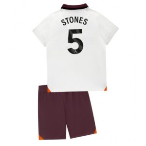 Manchester City Fotballdrakt Barn John Stones #5 Bortedrakt 2023-24 Kortermet (+ Korte bukser)