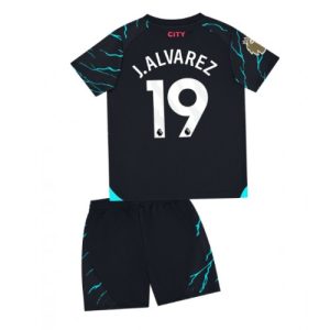 Manchester City Fotballdrakt Barn Julian Alvarez #19 Tredjedrakt 2023-24 Kortermet (+ Korte bukser)