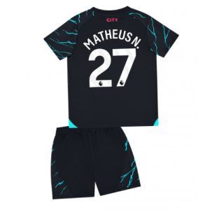 Manchester City Fotballdrakt Barn Matheus Nunes #27 Tredjedrakt 2023-24 Kortermet (+ Korte bukser)