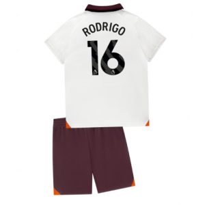 Manchester City Fotballdrakt Barn Rodri Hernandez #16 Bortedrakt 2023-24 Kortermet (+ Korte bukser)