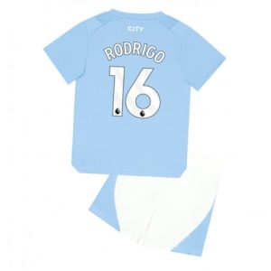 Manchester City Fotballdrakt Barn Rodri Hernandez #16 Hjemmedrakt 2023-24 Kortermet (+ Korte bukser)