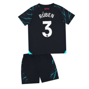 Manchester City Fotballdrakt Barn Ruben Dias #3 Tredjedrakt 2023-24 Kortermet (+ Korte bukser)