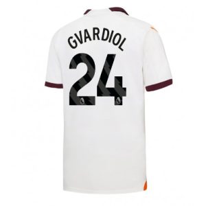 Manchester City Fotballdrakt Herre Josko Gvardiol #24 Bortedrakt 2023-24 Kortermet