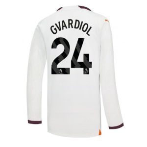 Manchester City Fotballdrakt Herre Josko Gvardiol #24 Bortedrakt 2023-24 Langermet