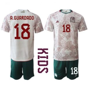 Mexico Fotballdrakt Barn Andres Guardado #18 Bortedrakt VM 2022 Kortermet (+ Korte bukser)