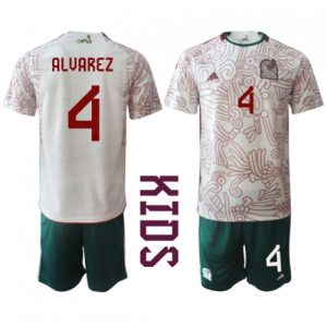 Mexico Fotballdrakt Barn Edson Alvarez #4 Bortedrakt VM 2022 Kortermet (+ Korte bukser)