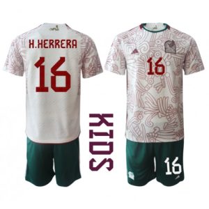 Mexico Fotballdrakt Barn Hector Herrera #16 Bortedrakt VM 2022 Kortermet (+ Korte bukser)
