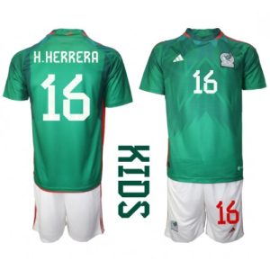 Mexico Fotballdrakt Barn Hector Herrera #16 Hjemmedrakt VM 2022 Kortermet (+ Korte bukser)