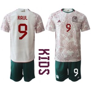 Mexico Fotballdrakt Barn Raul Jimenez #9 Bortedrakt VM 2022 Kortermet (+ Korte bukser)