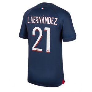 Paris Saint-Germain Fotballdrakt Herre Lucas Hernandez #21 Hjemmedrakt 2023-24 Kortermet