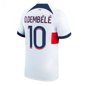 Paris Saint-Germain Fotballdrakt Herre Ousmane Dembele #10 Bortedrakt 2023-24 Kortermet