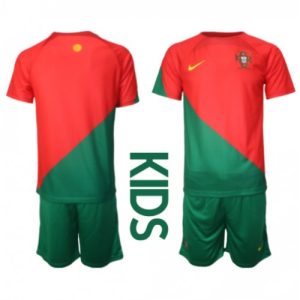 Portugal Fotballdrakt Barn Hjemmedrakt VM 2022 Kortermet (+ Korte bukser)
