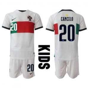 Portugal Fotballdrakt Barn Joao Cancelo #20 Bortedrakt VM 2022 Kortermet (+ Korte bukser)