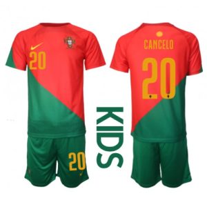 Portugal Fotballdrakt Barn Joao Cancelo #20 Hjemmedrakt VM 2022 Kortermet (+ Korte bukser)
