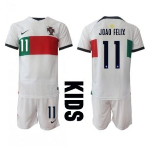 Portugal Fotballdrakt Barn Joao Felix #11 Bortedrakt VM 2022 Kortermet (+ Korte bukser)