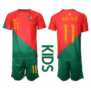 Portugal Fotballdrakt Barn Joao Felix #11 Hjemmedrakt VM 2022 Kortermet (+ Korte bukser)