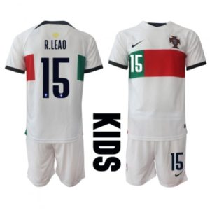 Portugal Fotballdrakt Barn Rafael Leao #15 Bortedrakt VM 2022 Kortermet (+ Korte bukser)