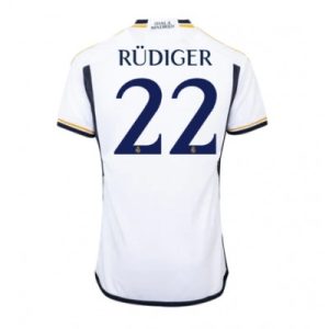 Real Madrid Fotballdrakt Herre Antonio Rudiger #22 Hjemmedrakt 2023-24 Kortermet