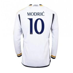 Real Madrid Fotballdrakt Herre Luka Modric #10 Hjemmedrakt 2023-24 Langermet