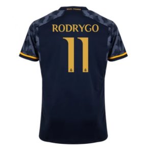 Real Madrid Fotballdrakt Herre Rodrygo Goes #11 Bortedrakt 2023-24 Kortermet
