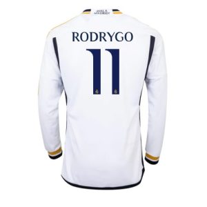 Real Madrid Fotballdrakt Herre Rodrygo Goes #11 Hjemmedrakt 2023-24 Langermet