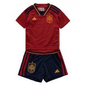 Spania Fotballdrakt Barn Hjemmedrakt VM 2022 Kortermet (+ Korte bukser)
