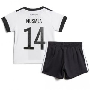 Tyskland Fotballdrakt Barn Jamal Musiala #14 Hjemmedrakt VM 2022 Kortermet (+ Korte bukser)