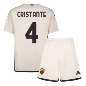 AS Roma Fotballdrakt Barn Bryan Cristante #4 Bortetrøye 2023-24 Kortermet (+ Korte bukser)