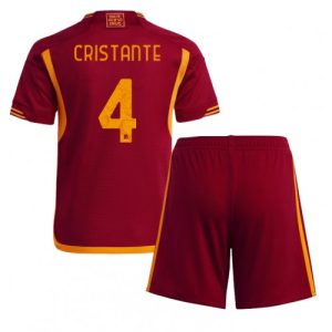 AS Roma Fotballdrakt Barn Bryan Cristante #4 Hjemmetrøye 2023-24 Kortermet (+ Korte bukser)