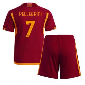 AS Roma Fotballdrakt Barn Lorenzo Pellegrini #7 Hjemmetrøye 2023-24 Kortermet (+ Korte bukser)