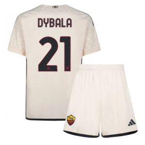 AS Roma Fotballdrakt Barn Paulo Dybala #21 Bortetrøye 2023-24 Kortermet (+ Korte bukser)