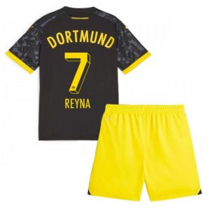 Borussia Dortmund Fotballdrakt Barn Giovanni Reyna #7 Bortedrakt 2023-24 Kortermet (+ Korte bukser)
