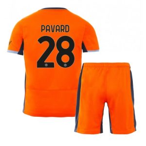 Inter Milan Fotballdrakt Barn Benjamin Pavard #28 Tredjedrakt 2023-24 Kortermet (+ Korte bukser)