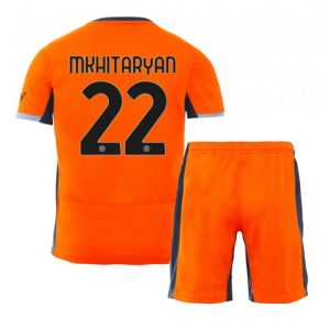 Inter Milan Fotballdrakt Barn Henrikh Mkhitaryan #22 Tredjedrakt 2023-24 Kortermet (+ Korte bukser)