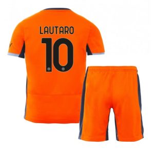 Inter Milan Fotballdrakt Barn Lautaro Martinez #10 Tredjedrakt 2023-24 Kortermet (+ Korte bukser)